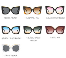 Load image into Gallery viewer, Gradient Flat Top Gradient Frame Design Large Frame Gold Edge Ladies Sunglasses Beautiful and  2023Styles sunglasses womem