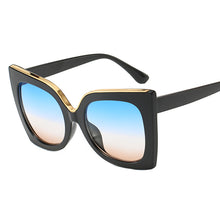 Load image into Gallery viewer, Gradient Flat Top Gradient Frame Design Large Frame Gold Edge Ladies Sunglasses Beautiful and  2023Styles sunglasses womem