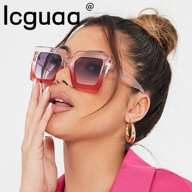 Gradient Square Oversized Sunglasses For Women 2023 Summer Colorful Colors Outdoor Shades Men UV400 Sun Glasses