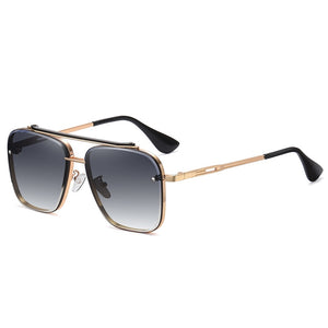 Gradient Square Sunglasses For Men Brand Design Retro Male Sports Car Driving Metal UV400 Sun Glasses Eyewear Shades