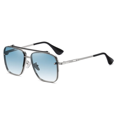 Gradient Square Sunglasses For Men Brand Design Retro Male Sports Car Driving Metal UV400 Sun Glasses Eyewear Shades