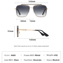Load image into Gallery viewer, Gradient Square Sunglasses For Men Brand Design Retro Male Sports Car Driving Metal UV400 Sun Glasses Eyewear Shades