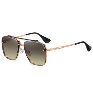 Gradient Square Sunglasses For Men Brand Design Retro Male Sports Car Driving Metal UV400 Sun Glasses Eyewear Shades