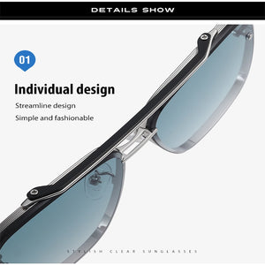 Gradient Square Sunglasses For Men Brand Design Retro Male Sports Car Driving Metal UV400 Sun Glasses Eyewear Shades