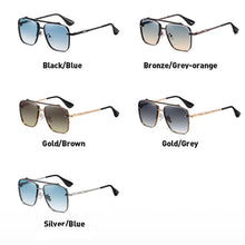Load image into Gallery viewer, Gradient Square Sunglasses For Men Brand Design Retro Male Sports Car Driving Metal UV400 Sun Glasses Eyewear Shades