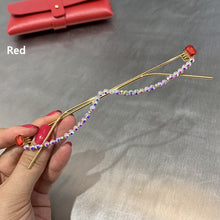 Carica l&#39;immagine nel visualizzatore di Gallery, Occhiali da sole a mezza montatura sexy in cristallo rosso verde da donna con strass di marca Cateye Occhiali da sole senza lenti Decorazione con diamanti