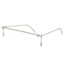 Carica l&#39;immagine nel visualizzatore di Gallery, Occhiali da sole a mezza montatura sexy in cristallo rosso verde da donna con strass di marca Cateye Occhiali da sole senza lenti Decorazione con diamanti