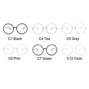 Green Round Eyeglasses Women 2023 Oversized Eyewear TR90 Big Circle Optical Glasses Frame Anti Blue Light Ray Computer
