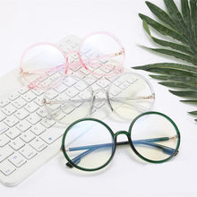 Load image into Gallery viewer, Green Round Eyeglasses Women 2023 Oversized Eyewear TR90 Big Circle Optical Glasses Frame Anti Blue Light Ray Computer