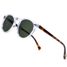 Load image into Gallery viewer, Gregory Peck OV5186 Vintage Round Mens Sunglasses Frame Crystal Clear Frame Sunglasses for Women Green Lens Round Sunglasses