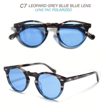 Load image into Gallery viewer, Gregory Peck OV5186 Vintage Round Mens Sunglasses Frame Crystal Clear Frame Sunglasses for Women Green Lens Round Sunglasses