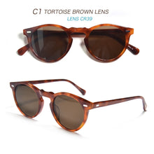 Load image into Gallery viewer, Gregory Peck OV5186 Vintage Round Mens Sunglasses Frame Crystal Clear Frame Sunglasses for Women Green Lens Round Sunglasses