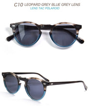 Load image into Gallery viewer, Gregory Peck OV5186 Vintage Round Mens Sunglasses Frame Crystal Clear Frame Sunglasses for Women Green Lens Round Sunglasses