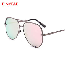 Carica l'immagine nel visualizzatore di Gallery, Gun Pink Sunglasses Silver Mirror Oversized Sun Glasses Brand Designer Pilot Sunglasses Women Men Shades Top  Eyewear