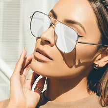 Load image into Gallery viewer, Gun Pink Sunglasses Silver Mirror Oversized Sun Glasses Brand Designer Pilot Sunglasses Women Men Shades Top  Eyewear