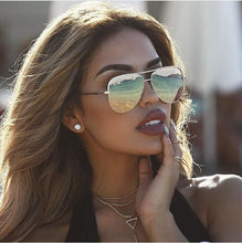 Load image into Gallery viewer, Gun Pink Sunglasses Silver Mirror Oversized Sun Glasses Brand Designer Pilot Sunglasses Women Men Shades Top  Eyewear