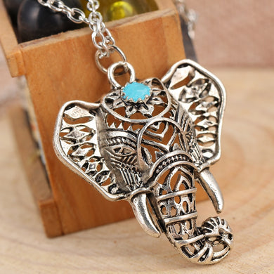 Gypsy Vintage Silver Elephant Pendant Necklace Chain Jewelry Gift 4ND112