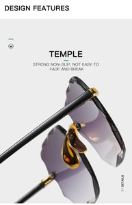 Square Sunglasses Women Frameless Gradient Sun Glasses Women/Men Brand Designer Retro Pink Outdoor Lentes De Sol Mujer