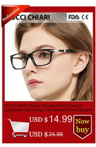 OCCI CHIAR Cat Eye Blue Light Glasses Frame Women Computer Glasses Decorative Myopia Prescription Eyeglasses Frames Fake Eyewear