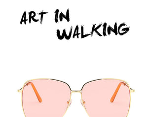 2022 Fashion Metal Women Sunglasses Mirror Classic Large frame Retro Street Beat Glasses Travel Oculos De Sol UV400