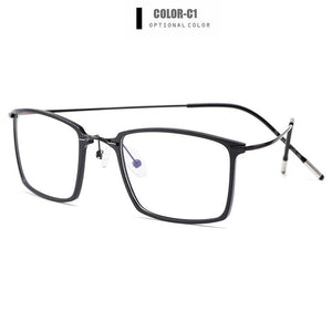 Gmei Optical Ultralight Beta Titanium Flexible Square Big Glasses Frame Men Prescription Eyeglasses Myopia Optical Frames M19004