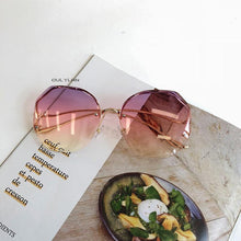 Load image into Gallery viewer, Oulylan Rimless Sunglasses Women Fashion Metal Bent leg Gradient Sun Glasses Ladies Sexy Blue Pink Eyewear Vintage Shades UV400