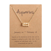 Carica l&#39;immagine nel visualizzatore di Gallery, Men Women 12 Horoscope Zodiac Sign Gold Pendant Necklace Aries Leo 12 Constellations Jewelry Kids Christmas Gifts 19NOV91