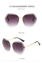 Load image into Gallery viewer, 2022 New Fashion Brand Design Vintage Rimless Pilot Sunglasses Women Men Retro Cutting Lens Gradient Sun Glasses Female UV400