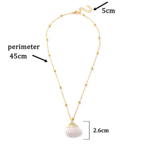 Conch Shell Necklace Sea Beach Shell Chain Pendant Necklace For Women Collier Femme Shell Cowrie Summer Jewelry Bohemian