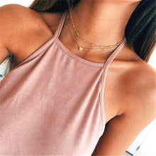 Carica l&#39;immagine nel visualizzatore di Gallery, Collana a catena con collo a clavicola multistrato a forma di cuore di pesca con ciondolo clavicola femminile di moda semplice. Ciondolo a forma di cuore 