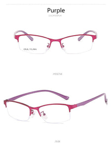 Oulylan Half Frame Finished Occhiali per miopia Uomo Donna Occhiali miopi -1.0 1.5 2.0 2.5 Occhiali da vista anti-luce blu 