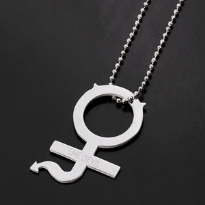 100% Stainless Steel Female Symbol Internet Girl She Devil Igirl Choker Necklace for Women Heavy Gothic Streetwear Chain Jewelry