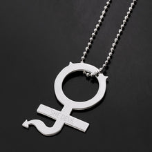 Carica l&#39;immagine nel visualizzatore di Gallery, 100% Stainless Steel Female Symbol Internet Girl She Devil Igirl Choker Necklace for Women Heavy Gothic Streetwear Chain Jewelry