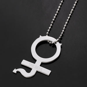 100% Stainless Steel Female Symbol Internet Girl She Devil Igirl Choker Necklace for Women Heavy Gothic Streetwear Chain Jewelry