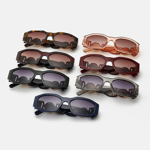 Fashion  luxury sunglasses women Personalized Metal Avatar Decorative Men Sunglasses Small Frame Women Sun glasses UV400
