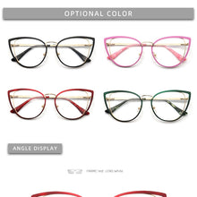 Carica l&#39;immagine nel visualizzatore di Gallery, square oval cat eye metal optical prescription eyeglasses frames customizable fashion clear  fake glasses women without diopters