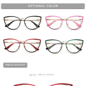 square oval cat eye metal optical prescription eyeglasses frames customizable fashion clear  fake glasses women without diopters