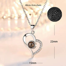 Load image into Gallery viewer, 100 Languages Love Necklace Heart Pendant Wedding Romantic I Love You Projection Necklace for Women Girl Friend Ladies Gifts