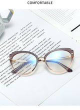 Load image into Gallery viewer, 48270 Retro Cat Eye Anti Blue Glasses Frames TR90 Men Women Optical Computer Glasses
