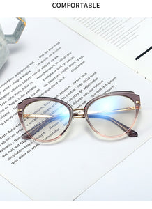 48270 Retro Cat Eye Anti Blue Glasses Frames TR90 Men Women Optical Computer Glasses