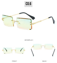 Load image into Gallery viewer, Fashion Popular Rimless Rectangle Sunglasses Women Men Shades Alloy Glasses UV400 O264