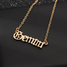 Carica l&#39;immagine nel visualizzatore di Gallery, Fashion Zodiac Alphabet Necklaces Creativity European Girls Twelve Constellation Alloy English Letter Jewelry For Women