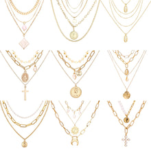 Load image into Gallery viewer, Vintage Gold Portrait Coin Pearl Pendant Necklaces For Women Bohemia Fashion Muklltilayer Pearl Long Necklace 2020 Jewelry