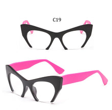 Load image into Gallery viewer, Big frame women glasses frame fashion cat eye Clear Lens brand oversized Glasses Female Transparent Half frame optical frame