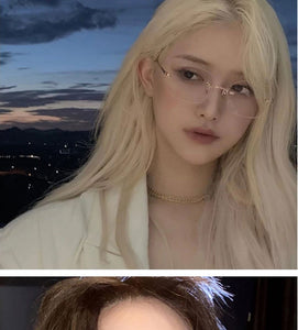 2022 Women Glasses Frame Luxury Eyeglasses Frame Women Anti Blue Light Eyewear Optics Brand Women Frameless Spectacle