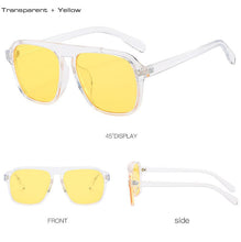 Load image into Gallery viewer, Oversized Square Sunglasses Women Retro Nail Decoration Blue Yellow Clear Lens Men Fashion Outdoor Driving Sun Glasses