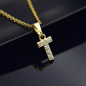 Cubic Zircon Alphabet Pendants Gold Silver Color Copper Mini A-Z Letter Pendant Necklace Shinning 26 Initial Collares Jewelry