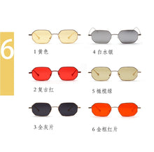 Load image into Gallery viewer, Women Retro Classic Small polygon Sunglasses Men Luxury Vintage Black Mirrors Colour transparent lens Sun Glasses UV400