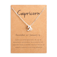 Carica l&#39;immagine nel visualizzatore di Gallery, Men Women 12 Horoscope Zodiac Sign Gold Pendant Necklace Aries Leo 12 Constellations Jewelry Kids Christmas Gifts 19NOV91