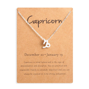 Men Women 12 Horoscope Zodiac Sign Gold Pendant Necklace Aries Leo 12 Constellations Jewelry Kids Christmas Gifts 19NOV91